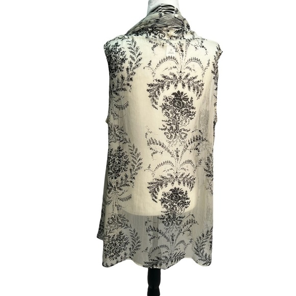 coldwater Creek Beige Sleeveless Vest Swimsuit cover-up Size M - Picture 6 of 9